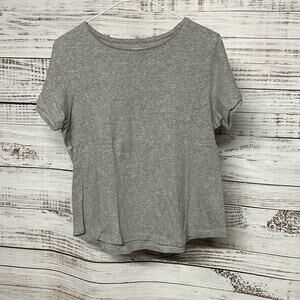 Coldwater Creek Scoop Neck Tee Gray Medium Short Sleeves